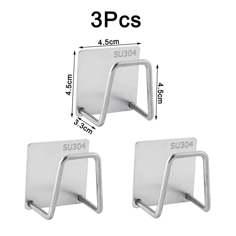 Kitchen Sponges Holder Stainless Steel Sink Shelf Adhesive Holders Drain Drying Rack Wall Hooks Accessories Storage Organizer - Slobuy
