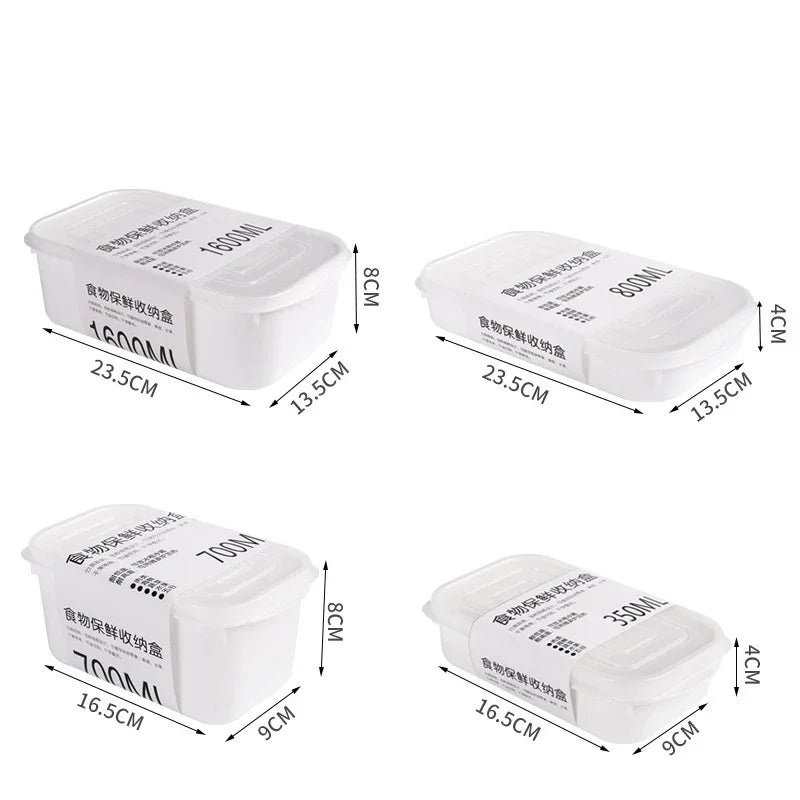 Kitchen Storage Refrigerator Food Storage White Containers Fresh Box Containers Kitchen Storage Food Sealed Kitchen Organizer - Slobuy