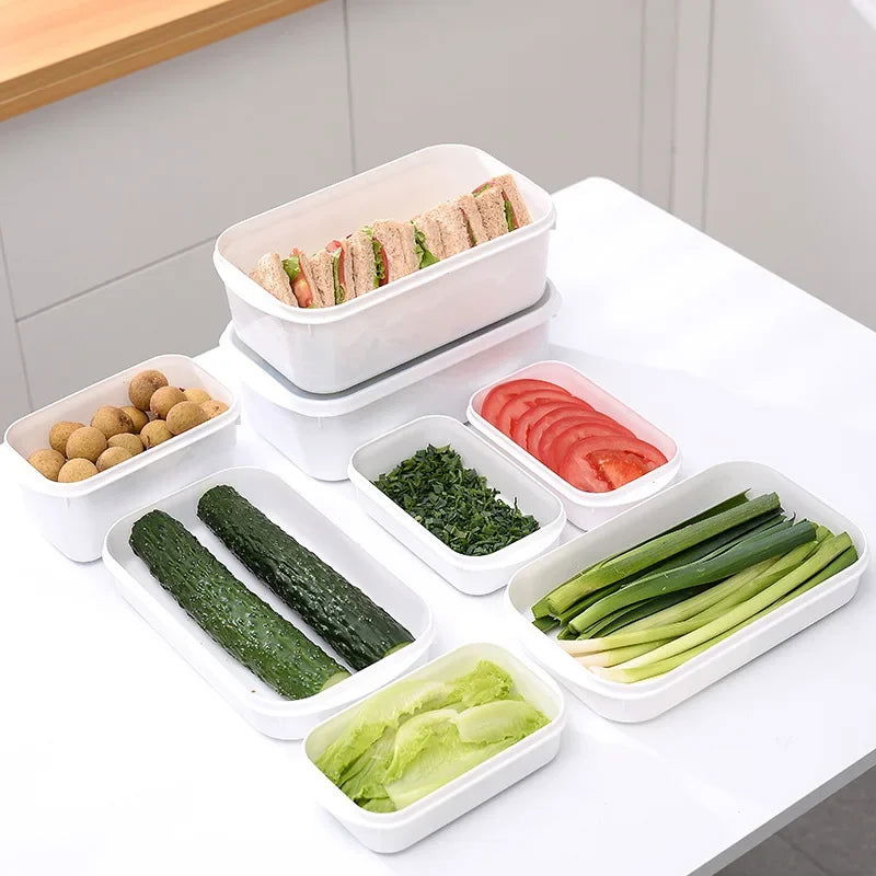 Kitchen Storage Refrigerator Food Storage White Containers Fresh Box Containers Kitchen Storage Food Sealed Kitchen Organizer - Slobuy