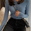 Knitted Women Sweater Button O-neck Pullovers Spring Autumn Basic Sweaters for Female Pullover Slim Solid Bold Stripes Tops - Slobuy