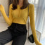 Knitted Women Sweater Button O-neck Pullovers Spring Autumn Basic Sweaters for Female Pullover Slim Solid Bold Stripes Tops - Slobuy