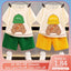 Korean Children Summer Sets Girl Boy Short Sleeved Shorts Suit Child Clothing Fashion Tee Soild Color Pant Outfits Kids Costume - Slobuy
