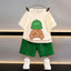 Korean Children Summer Sets Girl Boy Short Sleeved Shorts Suit Child Clothing Fashion Tee Soild Color Pant Outfits Kids Costume - Slobuy