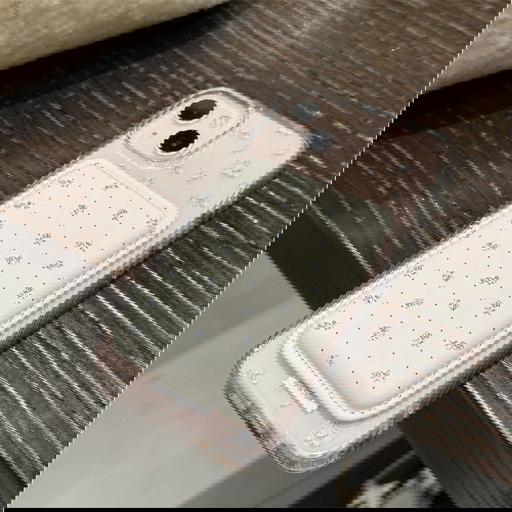 Korean Clear Floral For Magsafe Wireless Charge Phone Case For iPhone 15 14 13 12 11 Pro Max X Xr Xs Max Cases Accessories Cover - Slobuy