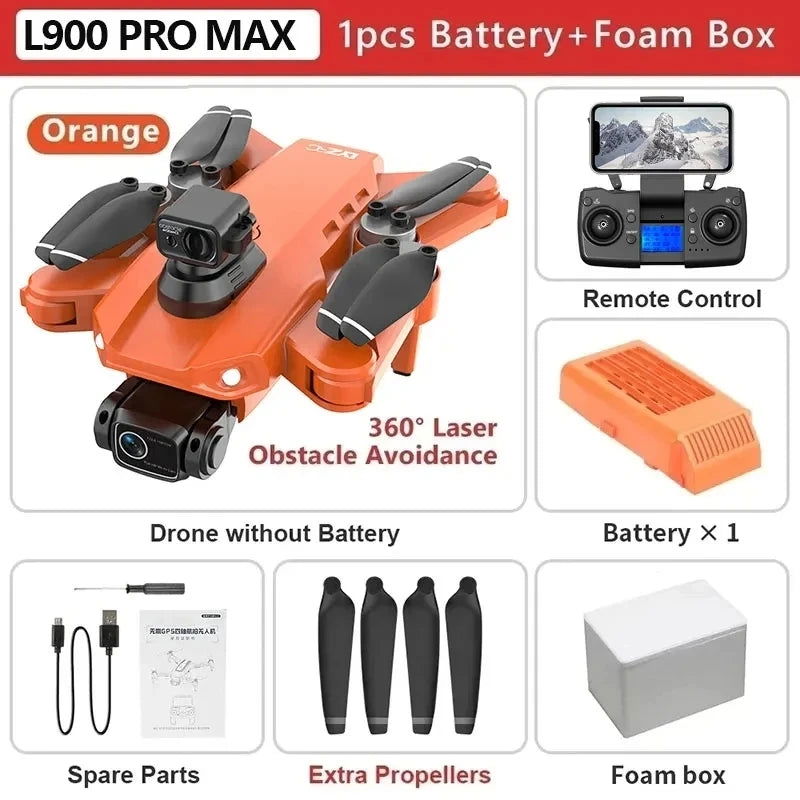 L900 Pro MAX GPS Drone 4K Professional HD Dual Camera 5G Wifi 360° Obstacle Avoidance Brushless Foldable Quadcopter RC Drone Toy - Slobuy
