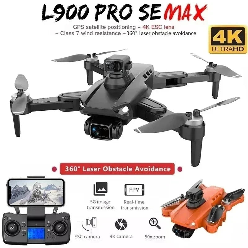 L900 Pro SE MAX GPS Drone 4K Professional Dual HD Camera 5G WIFI FPV 360° Obstacle Avoidance Brushless Motor Rc Quadcopter Dron - Slobuy