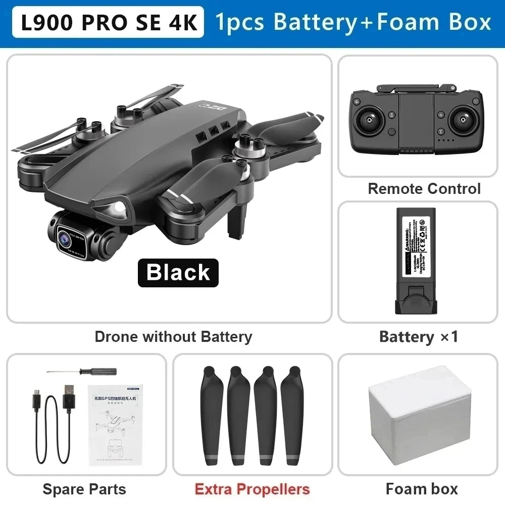 L900 Pro SE MAX GPS Drone 4K Professional Dual HD Camera 5G WIFI FPV 360° Obstacle Avoidance Brushless Motor Rc Quadcopter Dron - Slobuy