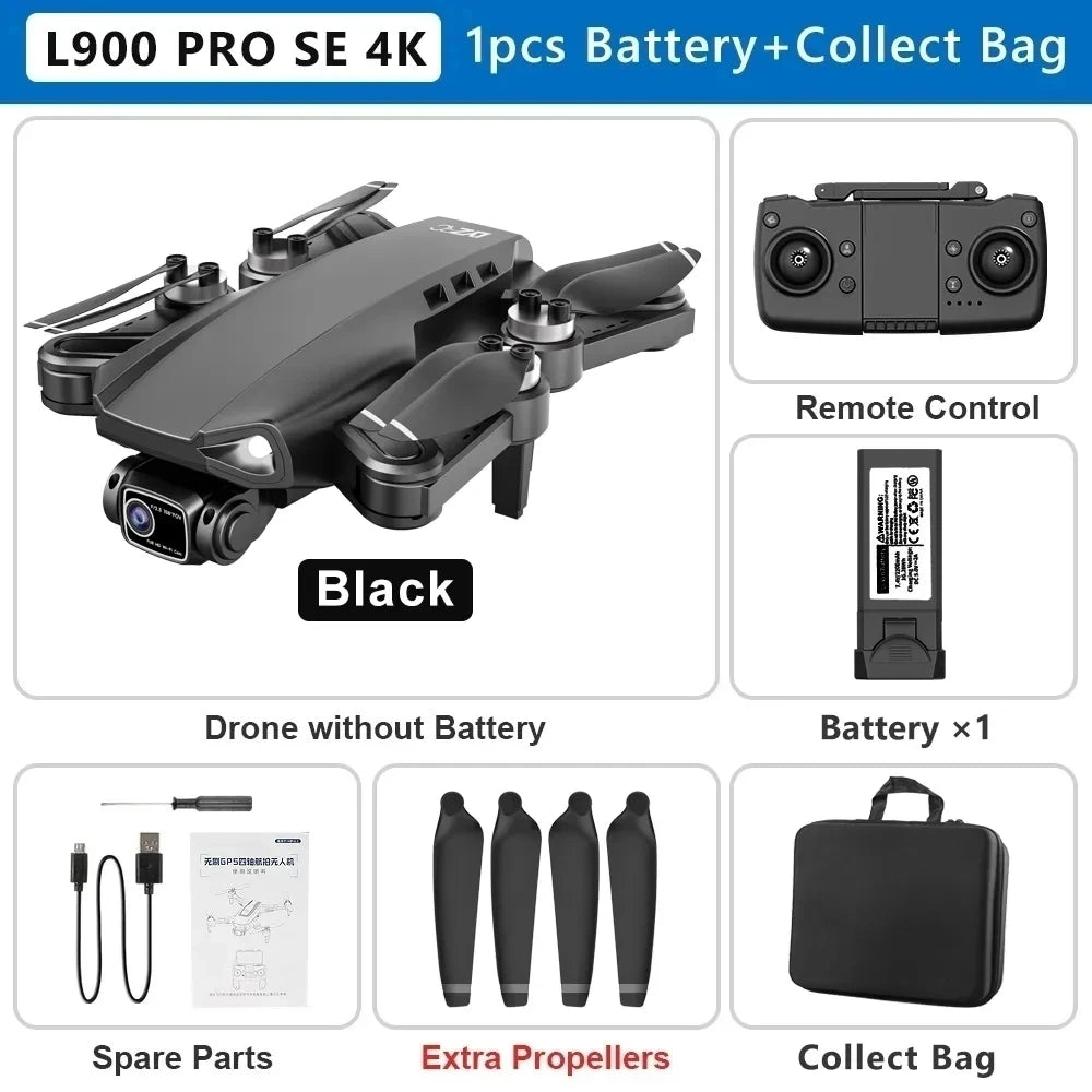 L900 Pro SE MAX GPS Drone 4K Professional Dual HD Camera 5G WIFI FPV 360° Obstacle Avoidance Brushless Motor Rc Quadcopter Dron - Slobuy
