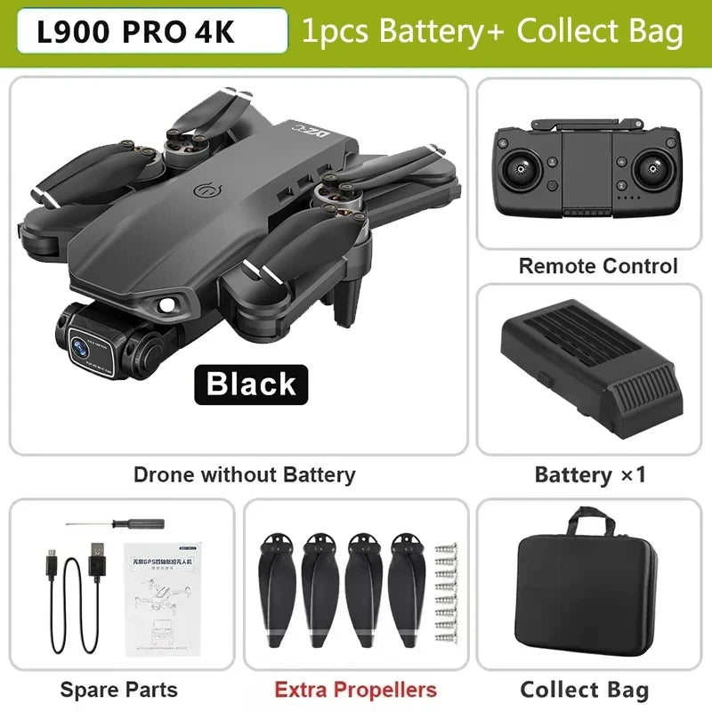 L900 Pro SE MAX GPS Drone 4K Professional Dual HD Camera 5G WIFI FPV 360° Obstacle Avoidance Brushless Motor Rc Quadcopter Dron - Slobuy