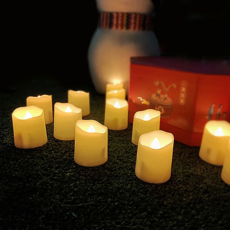 LED Candles With Rechargeable USB  Timer Remote Flickering Flame Warm Tealights Lamp for Home Decorative Candle Wedding Birthday - Slobuy