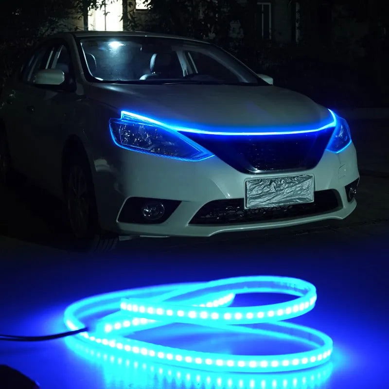 LED Car Hood Atmosphere Lght Strip Waterproof Auto Exterior Decoration Lighting Decorative Headlights Ambient Lamp 12V Universal - Slobuy