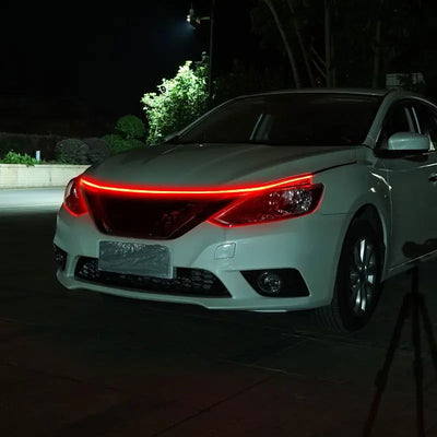 LED Car Hood Atmosphere Lght Strip Waterproof Auto Exterior Decoration Lighting Decorative Headlights Ambient Lamp 12V Universal - Slobuy
