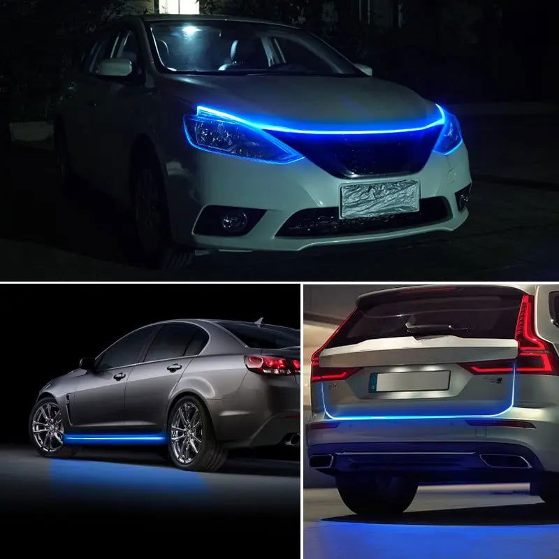 LED Car Hood Atmosphere Lght Strip Waterproof Auto Exterior Decoration Lighting Decorative Headlights Ambient Lamp 12V Universal - Slobuy