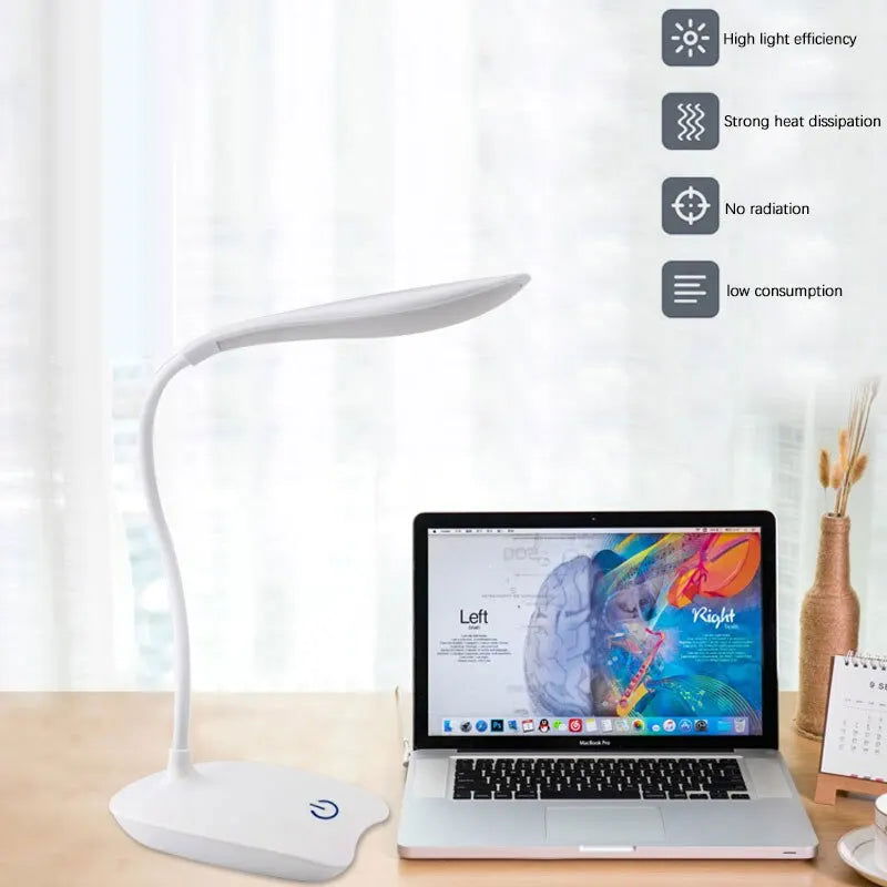LED Desktop Desk Lamp USB Rechargeable Lighting Eye Protection Room Night Light Bedroom Bedside Student Reading Lamp - Slobuy