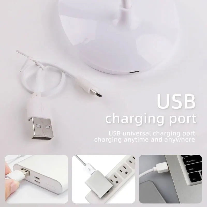 LED Desktop Desk Lamp USB Rechargeable Lighting Eye Protection Room Night Light Bedroom Bedside Student Reading Lamp - Slobuy
