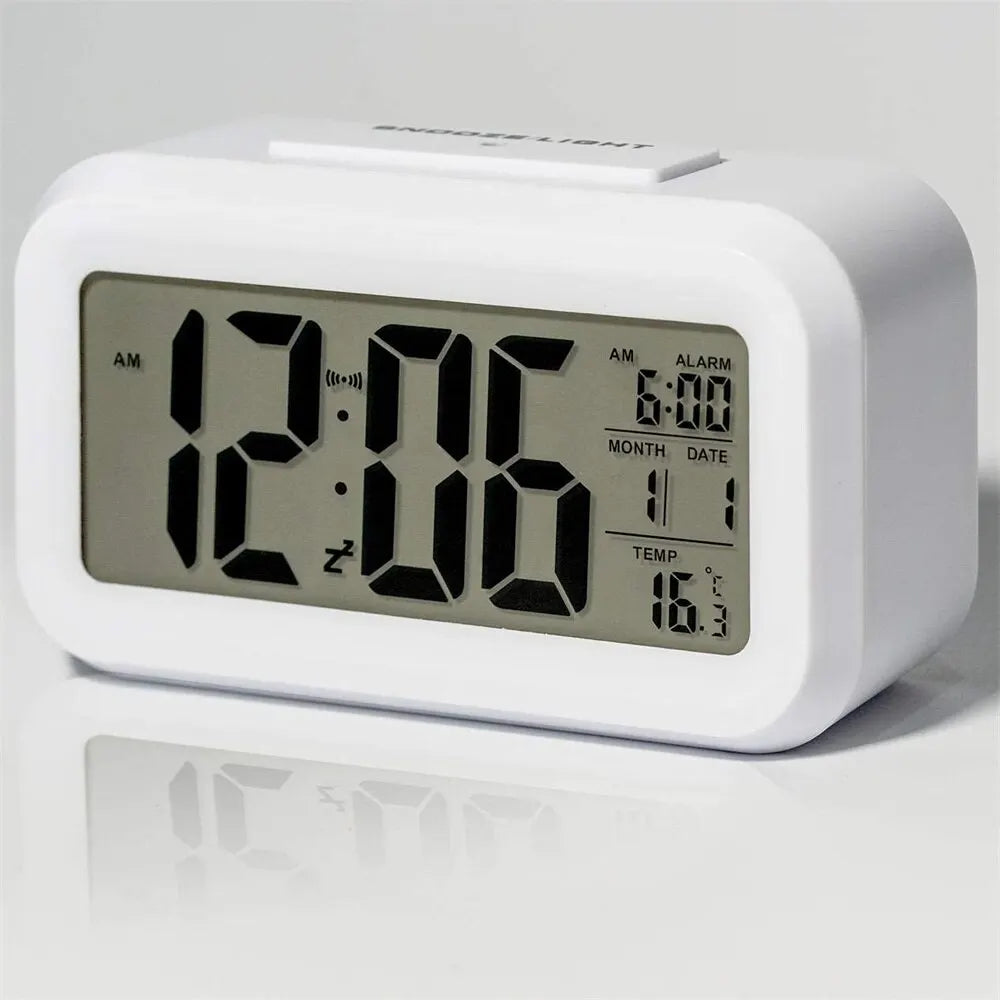 LED Digital Alarm Clock Backlight Snooze Data Time Calendar Desktop Multifunction Electronic Backlight Table Clock - Slobuy