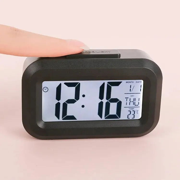 LED Digital Alarm Clock Electronic Digital Alarm Screen Desktop Table Clocks For Home Office Backlight Snooze Calendar Clock - Slobuy