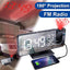 LED Digital Projection Alarm Clock Electronic Alarm Clock with Projection FM Radio Time Projector Bedroom Bedside Mute Clock - Slobuy