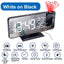 LED Digital Projection Alarm Clock Electronic Alarm Clock with Projection FM Radio Time Projector Bedroom Bedside Mute Clock - Slobuy