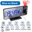 LED Digital Projection Alarm Clock Electronic Alarm Clock with Projection FM Radio Time Projector Bedroom Bedside Mute Clock - Slobuy