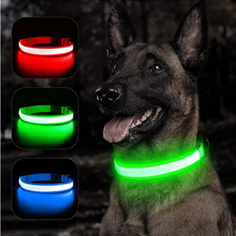 LED Glowing Dog Collar Adjustable Flashing Rechargea Luminous Collar Night Anti-Lost Dog Light HarnessFor Small Dog Pet Products - Slobuy
