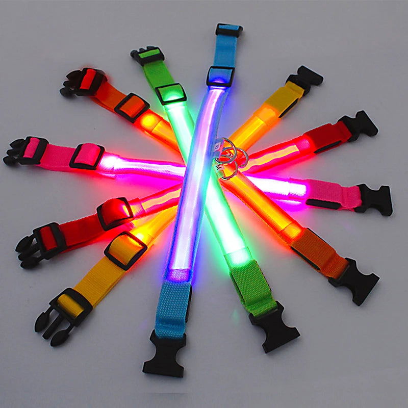 LED Glowing Dog Collar Adjustable Flashing Rechargea Luminous Collar Night Anti-Lost Dog Light HarnessFor Small Dog Pet Products - Slobuy
