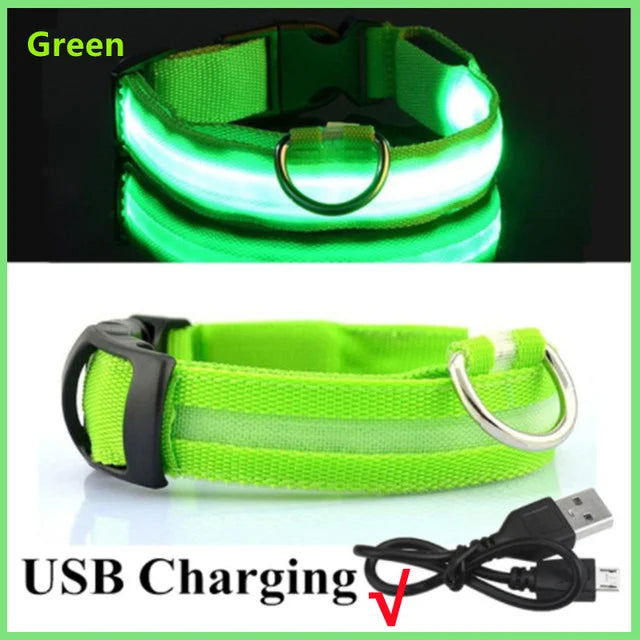 LED Glowing Dog Collar Adjustable Flashing Rechargea Luminous Collar Night Anti-Lost Dog Light HarnessFor Small Dog Pet Products - Slobuy