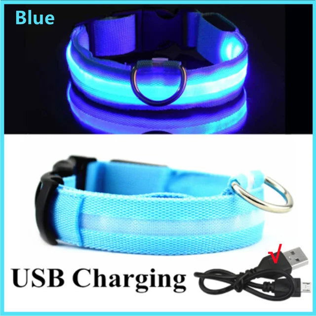 LED Glowing Dog Collar Adjustable Flashing Rechargea Luminous Collar Night Anti-Lost Dog Light HarnessFor Small Dog Pet Products - Slobuy