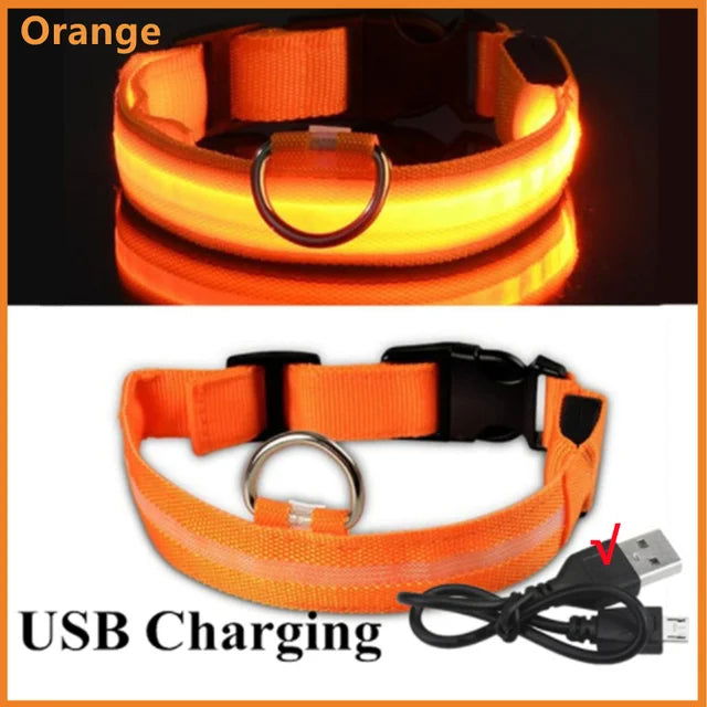 LED Glowing Dog Collar Adjustable Flashing Rechargea Luminous Collar Night Anti-Lost Dog Light HarnessFor Small Dog Pet Products - Slobuy