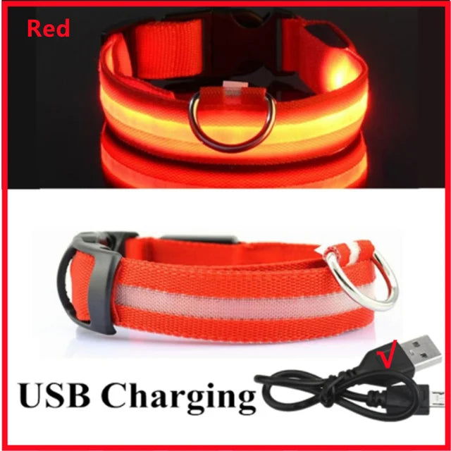 LED Glowing Dog Collar Adjustable Flashing Rechargea Luminous Collar Night Anti-Lost Dog Light HarnessFor Small Dog Pet Products - Slobuy