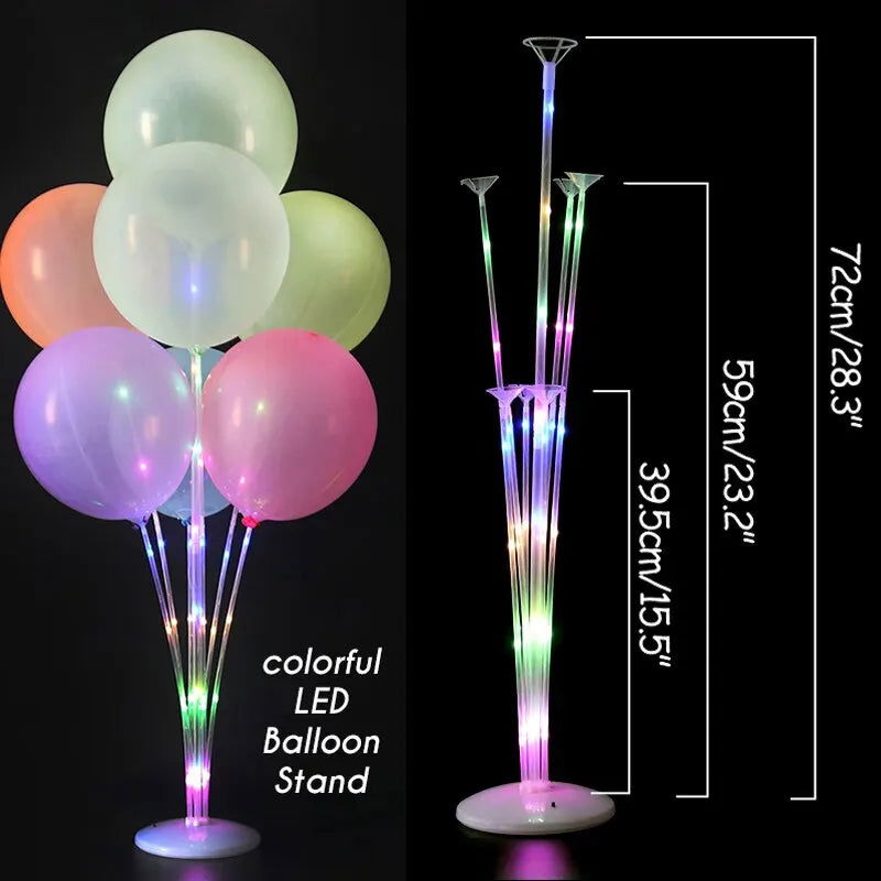 LED Light Balloons Stand Glow LED Baloon Column for Baby Shower Birthday Party Decor Wedding Ballon Stand Accessories - Slobuy