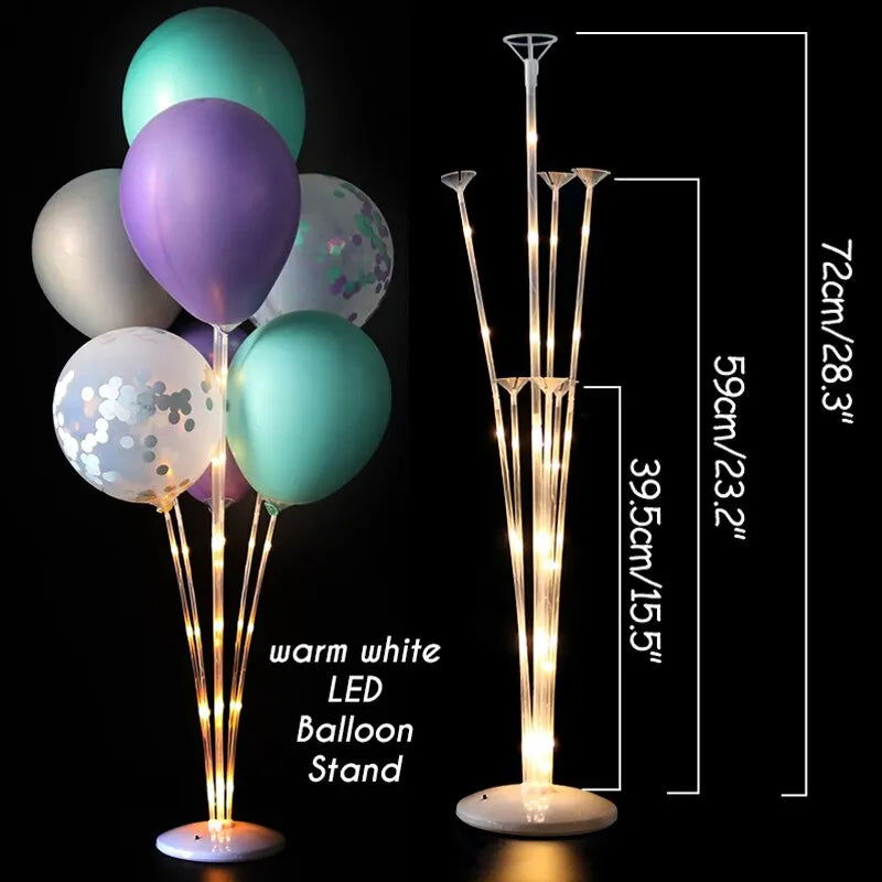 LED Light Balloons Stand Glow LED Baloon Column for Baby Shower Birthday Party Decor Wedding Ballon Stand Accessories - Slobuy