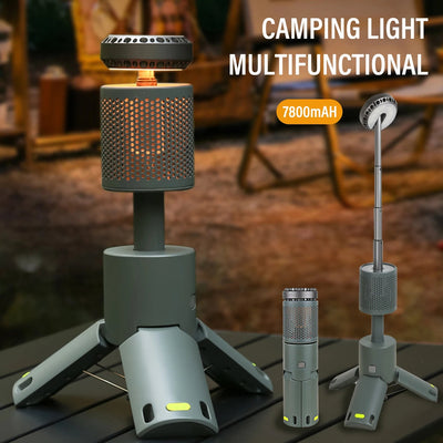 LED Outdoor Camping Lantern, UBS Rechargeable, Adjustable Color Temperature Outdoor Portable Lantern, IP65 Waterproof, Retractab - Slobuy