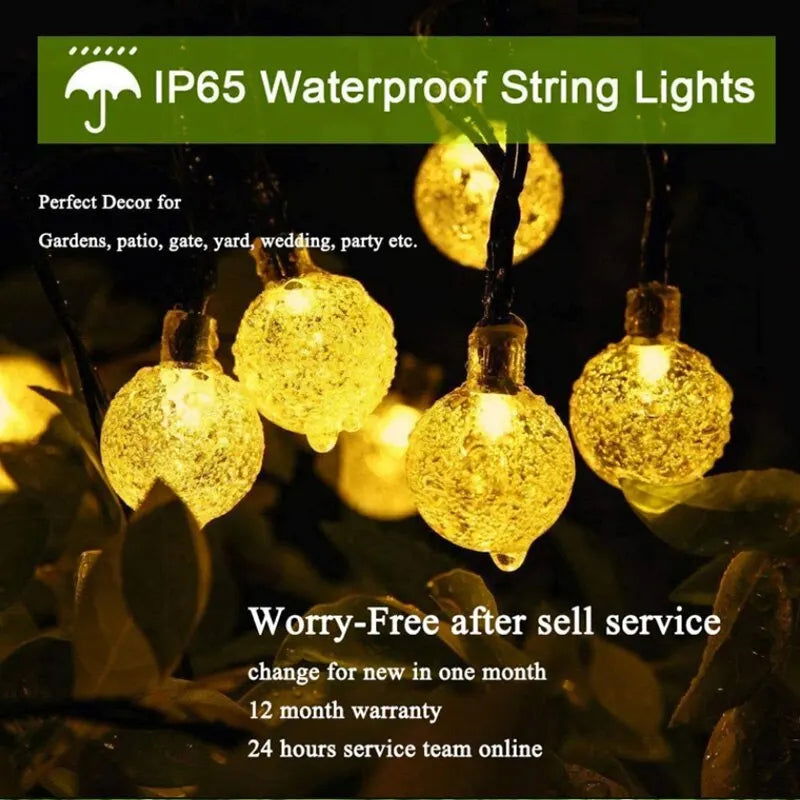 LED String Light Solar Fairy Lights 5m 20LED Warm Light Waterproof Outdoor Garden Wedding Decoration Christmas Lamp - Slobuy
