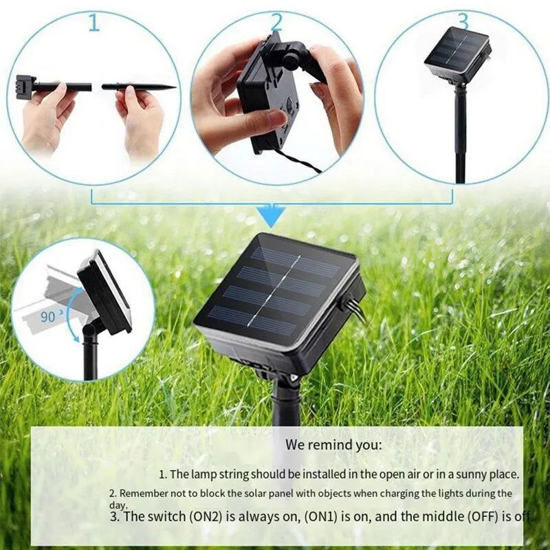 LED String Light Solar Fairy Lights 5m 20LED Warm Light Waterproof Outdoor Garden Wedding Decoration Christmas Lamp - Slobuy