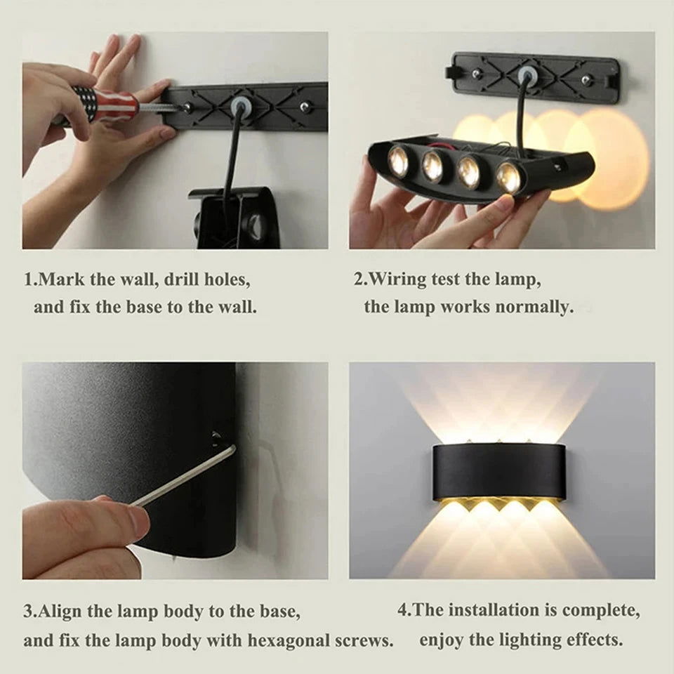 LED Wall Lamp Outdoor Waterproof Interior Wall Light 2W 4W 6W 8W 10Wminimalist creative bedroom bedside lamp - Slobuy