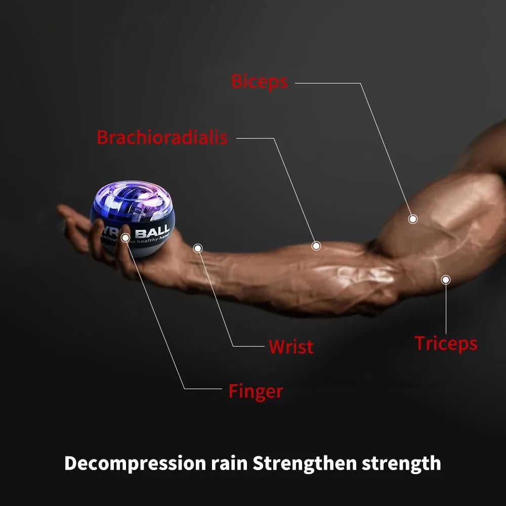 LED Wrist Ball Power Trainer Ball Auto-Start Gyroscopic Arm Hand Forearm Exerciser Power Wrist Gyro Ball Sport Fitness Equipment - Slobuy