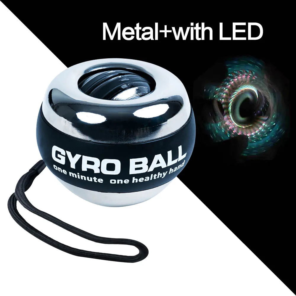 LED Wrist Ball Power Trainer Ball Auto-Start Gyroscopic Arm Hand Forearm Exerciser Power Wrist Gyro Ball Sport Fitness Equipment - Slobuy