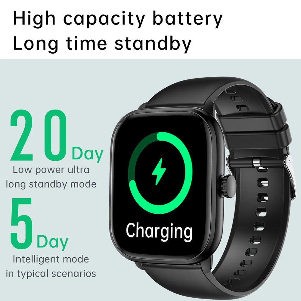 LEMFO Smart Watch 2024 Bluetooth Call Music Smart Watches For Men 2.01" Full Touch Dial Fitness Tracker Waterproof Smartwatch - Slobuy