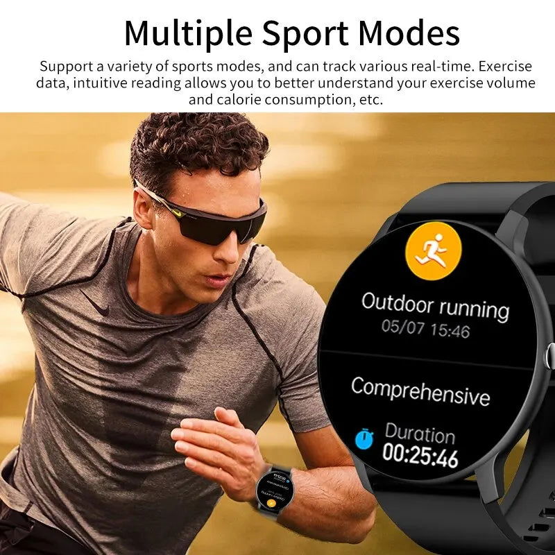 LIGE Smart Watch Men Women Full Touch Screen Sport Fitness Watch Man IP67 Waterproof Bluetooth For Android IOS Smartwatch Men - Slobuy