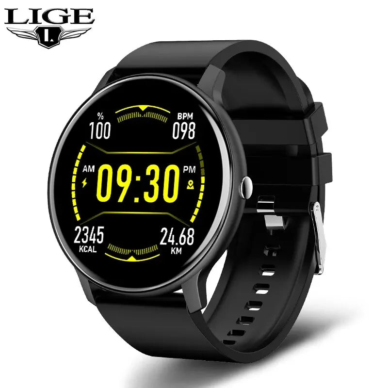 LIGE Smart Watch Men Women Full Touch Screen Sport Fitness Watch Man IP67 Waterproof Bluetooth For Android IOS Smartwatch Men - Slobuy