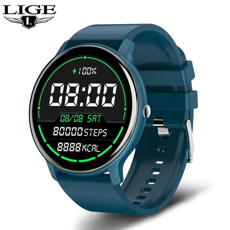 LIGE Smart Watch Men Women Full Touch Screen Sport Fitness Watch Man IP67 Waterproof Bluetooth For Android IOS Smartwatch Men - Slobuy