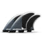 AQUBONA Twin Tab Thruster 3 Fins for Surfing - Honeycomb Fiberglass M/L Sizes Black Surfboard Fin with Screws and Fin Key - Slobuy