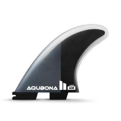 AQUBONA Twin Tab Thruster 3 Fins for Surfing - Honeycomb Fiberglass M/L Sizes Black Surfboard Fin with Screws and Fin Key - Slobuy