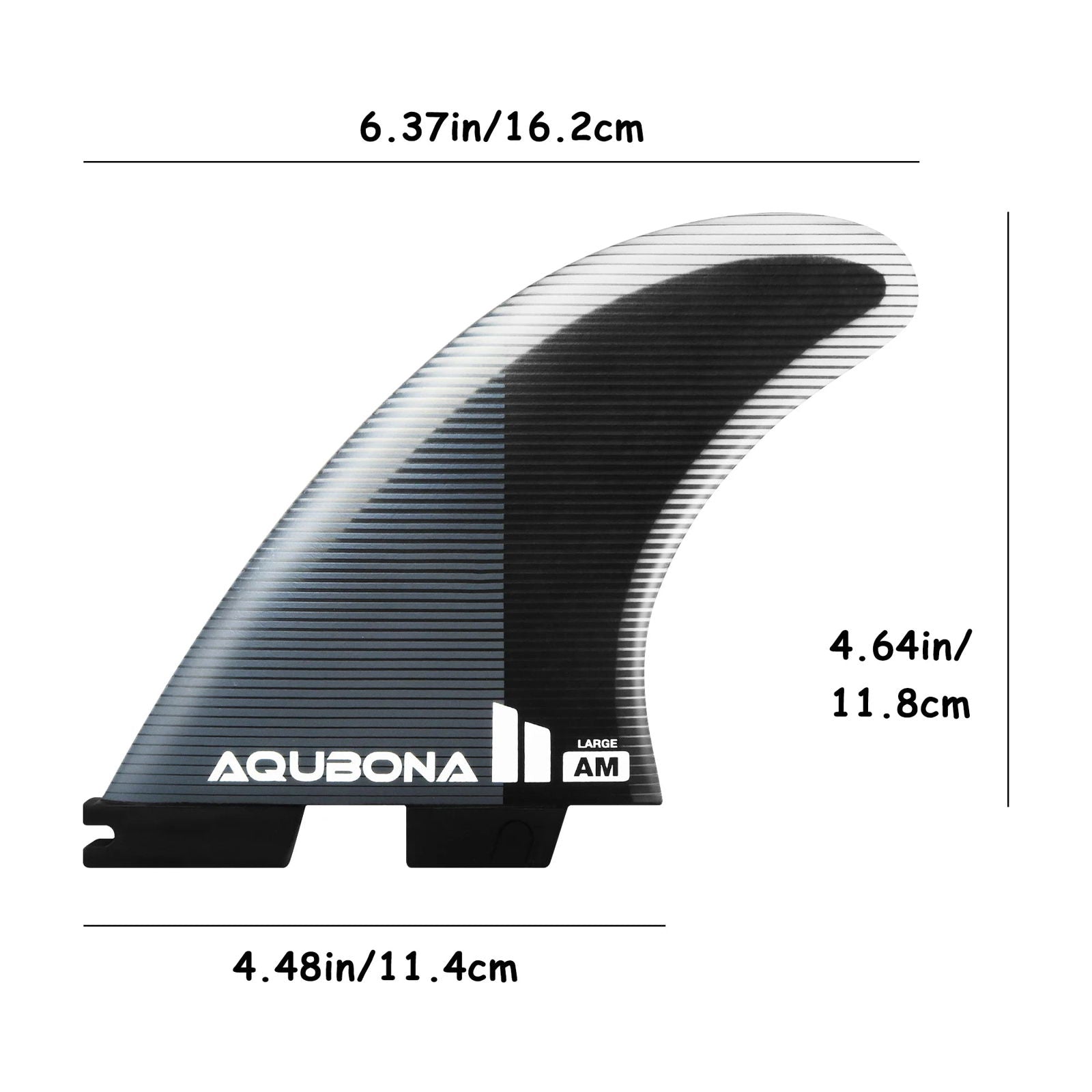 AQUBONA Twin Tab Thruster 3 Fins for Surfing - Honeycomb Fiberglass M/L Sizes Black Surfboard Fin with Screws and Fin Key - Slobuy