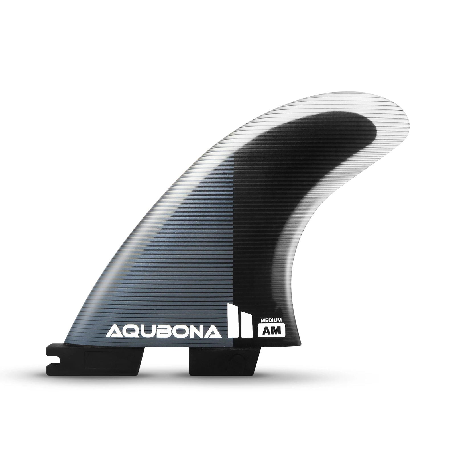 AQUBONA Twin Tab Thruster 3 Fins for Surfing - Honeycomb Fiberglass M/L Sizes Black Surfboard Fin with Screws and Fin Key - Slobuy
