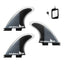 AQUBONA Twin Tab Thruster 3 Fins for Surfing - Honeycomb Fiberglass M/L Sizes Black Surfboard Fin with Screws and Fin Key - Slobuy