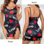 Lace Edge V-Neck Sling Side Split Sleepwear Women's Printed Love Letter Black Home Sling Dress Pajamas - Slobuy