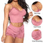 Lace Pajama Sets for Women Soft Comfortable V-Neck Sleepwears Sexy Female Nightgown Set Sleeveless Night Wear Satin Nightdress - Slobuy
