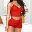 Lace Pajama Sets for Women Soft Comfortable V-Neck Sleepwears Sexy Female Nightgown Set Sleeveless Night Wear Satin Nightdress - Slobuy